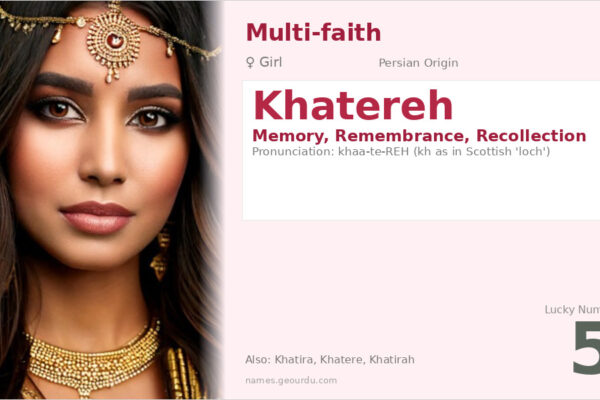 Khatereh Name Meaning — Persian Origin, Girl Name & Details (2025)