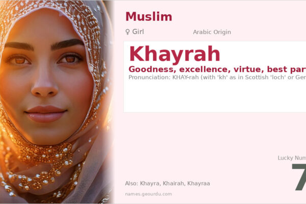 Khayrah Name Meaning — Arabic Origin, Girl Name & Details (2025)