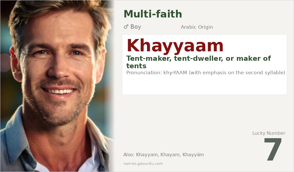 Khayyaam Name Meaning and Details