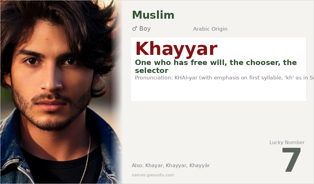 Khayyar Name Meaning and Details