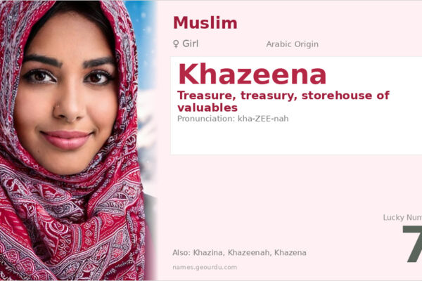 Khazeena Name Meaning — Arabic Origin, Girl & Details (2025)