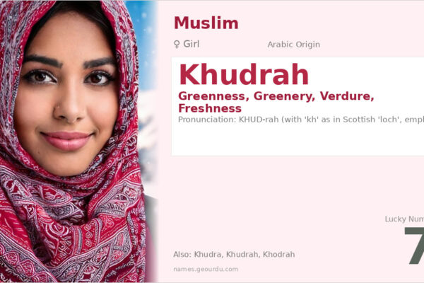 Khudrah Name Meaning — Arabic Origin, Girl & Details (2025)