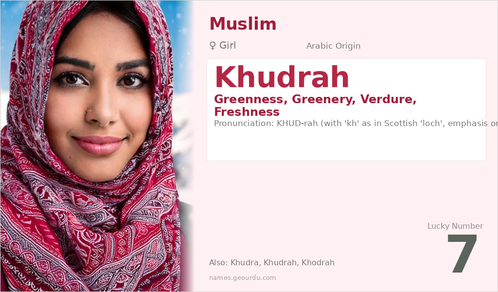 Khudrah Name Meaning and Details
