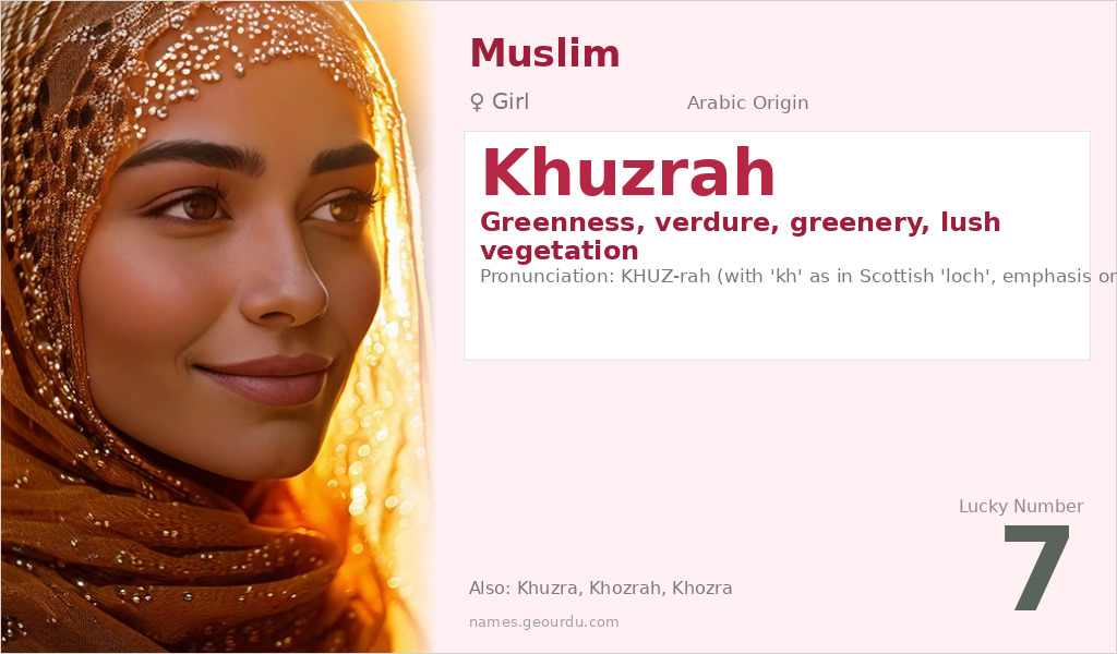 Khuzrah Name Meaning and Details