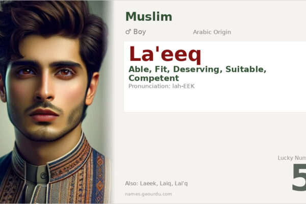 La’eeq Name Meaning — Arabic Origin, Boy Name & Details (2025)