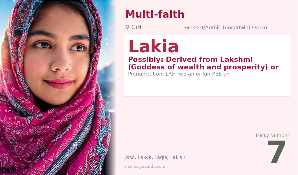 Lakia Name Meaning and Details