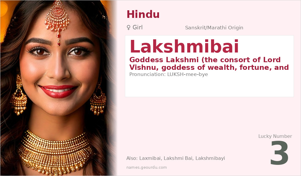 Lakshmibai Name Meaning and Details