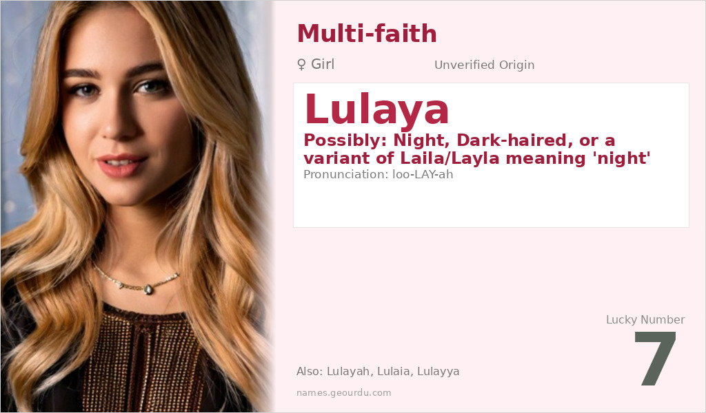 Lulaya Name Meaning and Details