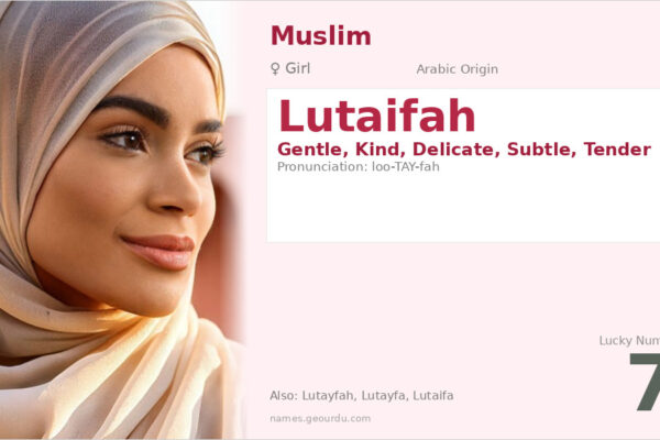 Lutaifah Name Meaning — Arabic Origin, Girl Name & Details (2025)