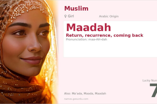 Maadah Name Meaning — Arabic Origin, Girl Name & Details (2025)