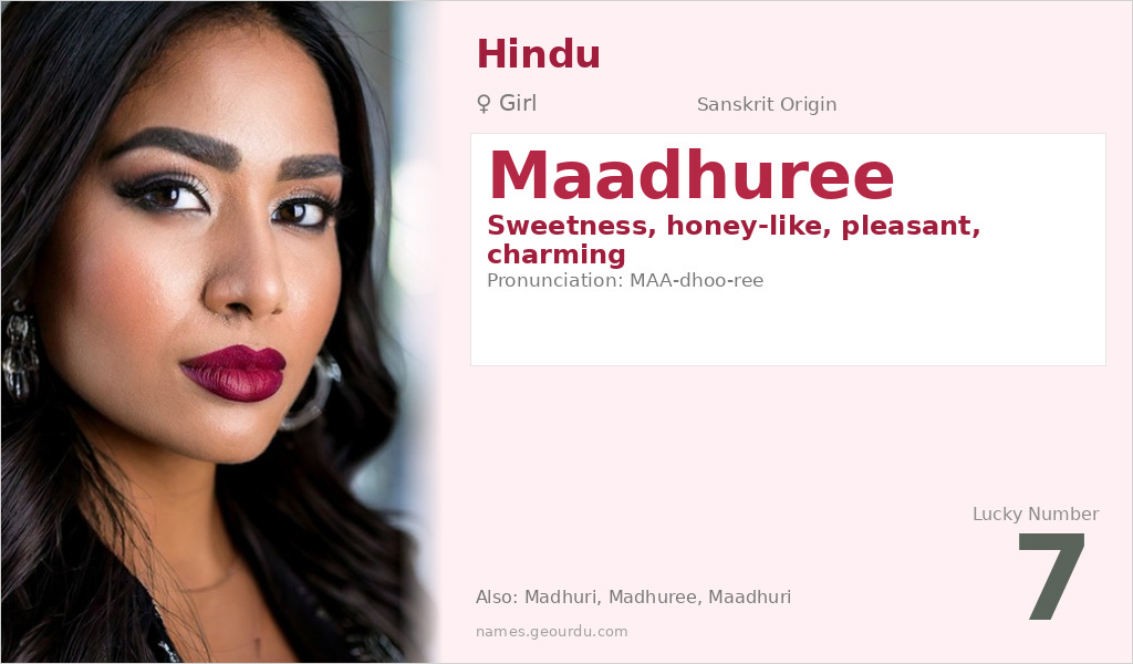 Maadhuree Name Meaning and Details