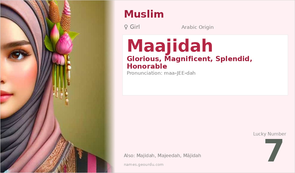 Maajidah Name Meaning and Details