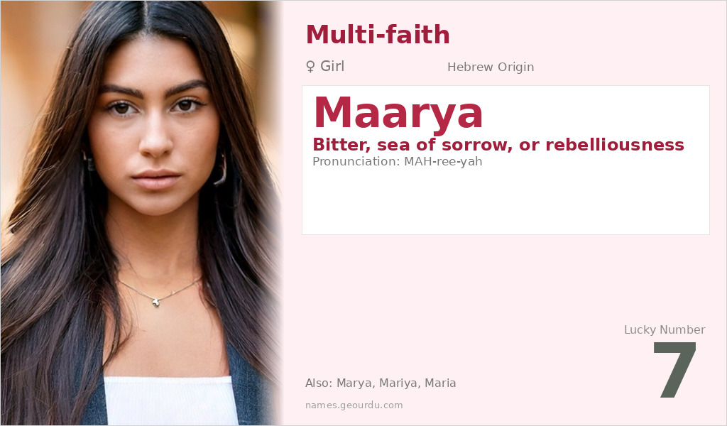 Maarya Name Meaning and Details