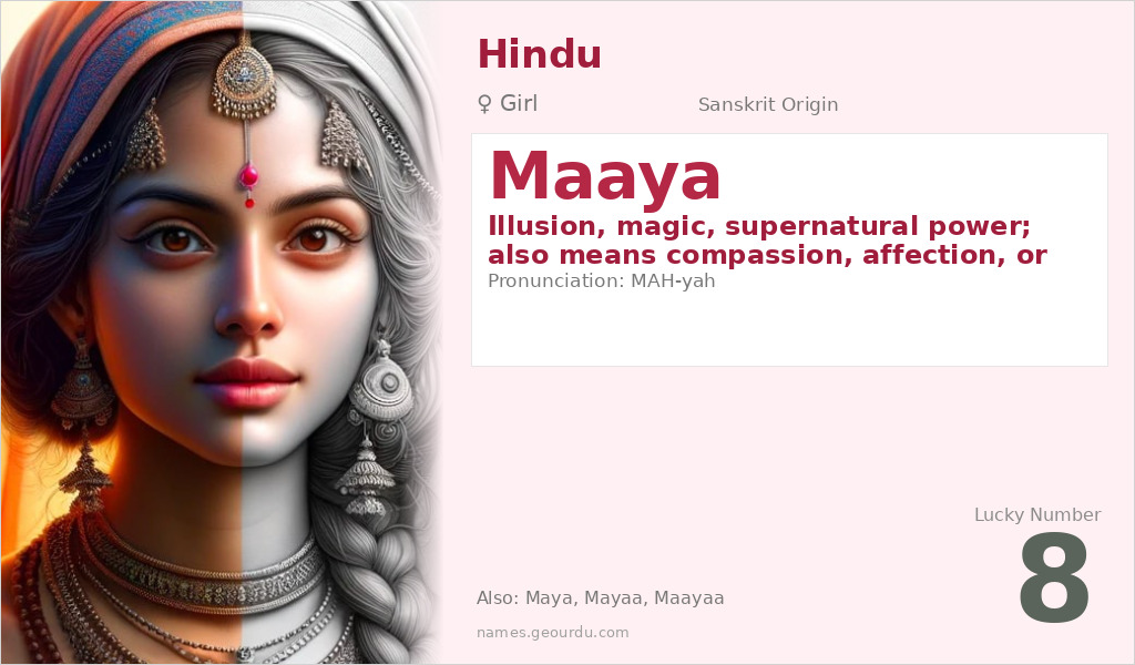 Maaya Name Meaning and Details