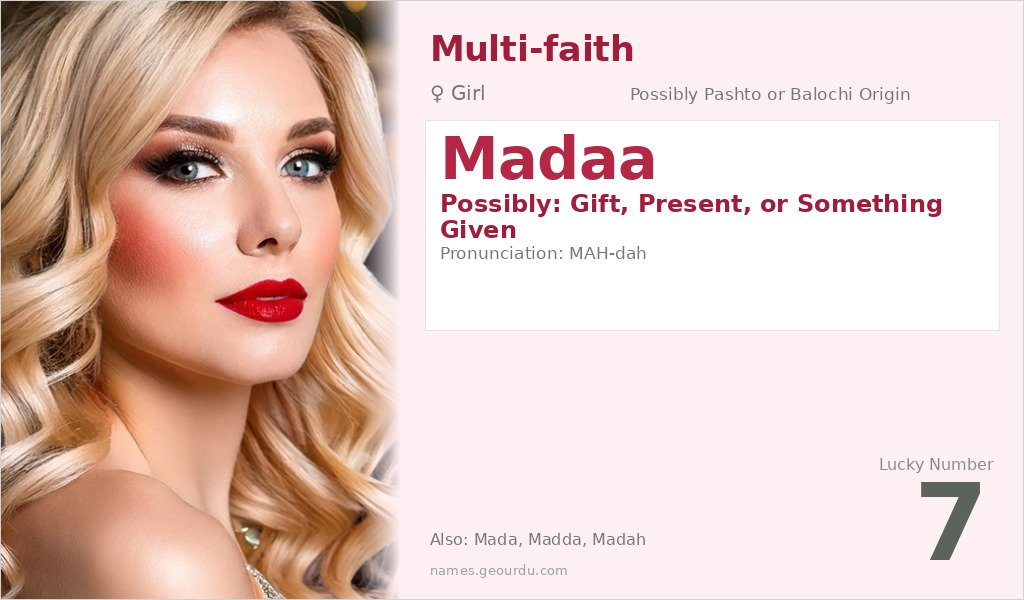 Madaa Name Meaning and Details