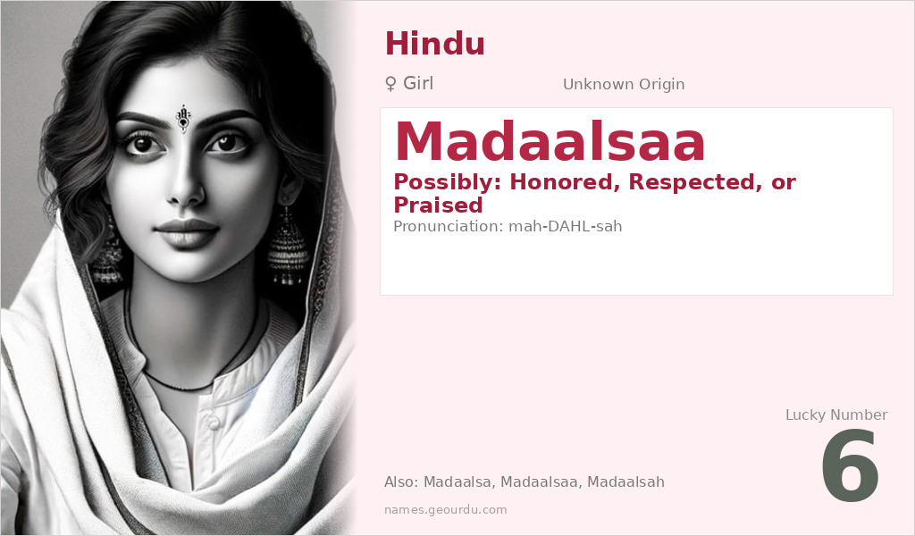 Madaalsaa Name Meaning and Details