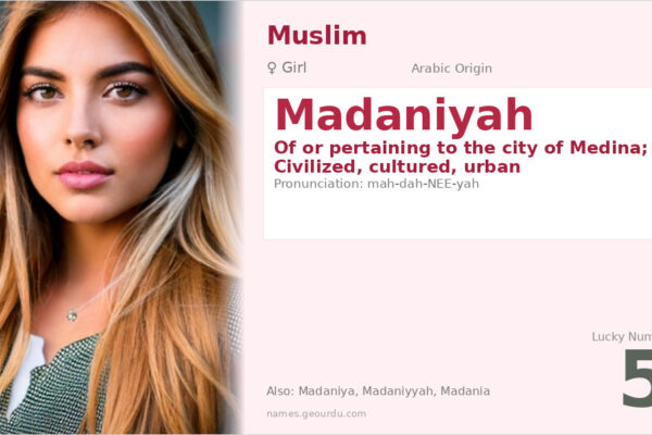 Madaniyah Name Meaning — Arabic Origin, Girl Name & Details (2025)