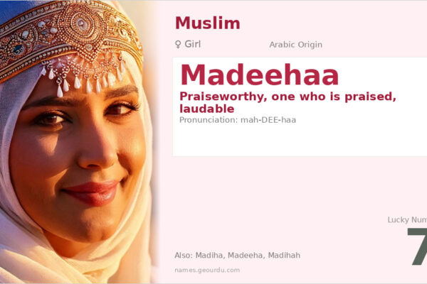 Madeehaa Name Meaning — Arabic Origin, Girl Name & Details (2025)