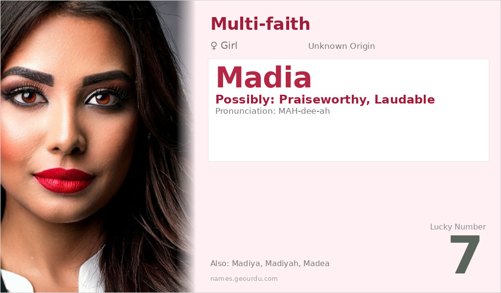 Madia Name Meaning and Details