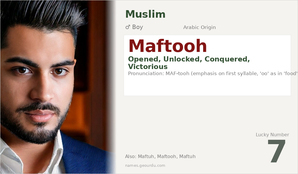 Maftooh Name Meaning and Details