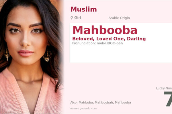 Mahbooba Name Meaning — Arabic Origin, Girl Name & Details (2025)