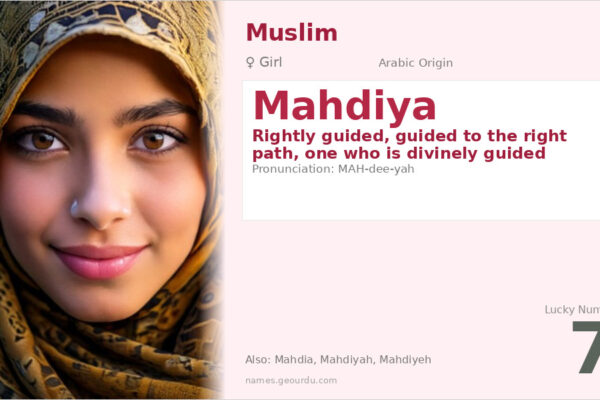 Mahdiya Name Meaning — Arabic Origin, Girl Name & Islamic Significance (2025)