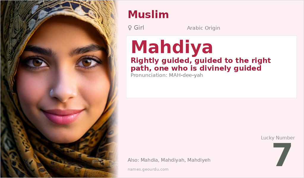 Mahdiya Name Meaning and Details