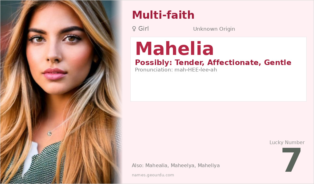 Mahelia Name Meaning and Details