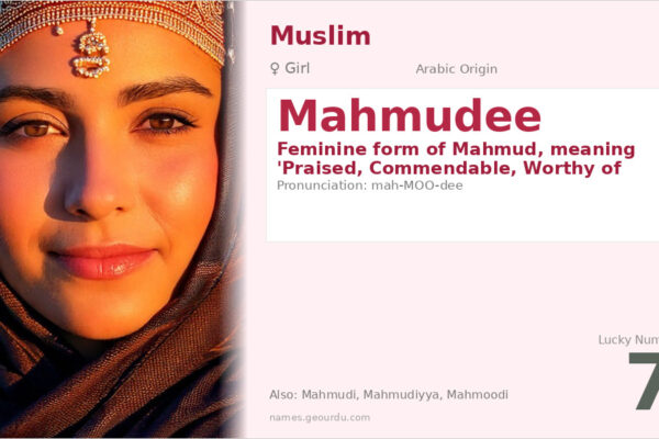 Mahmudee Name Meaning — Arabic Origin, Feminine Form & Details (2025)