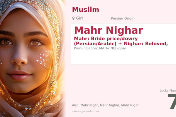 Mahr Nighar Name Meaning — Persian Origin, Girl Name & Details (2025)