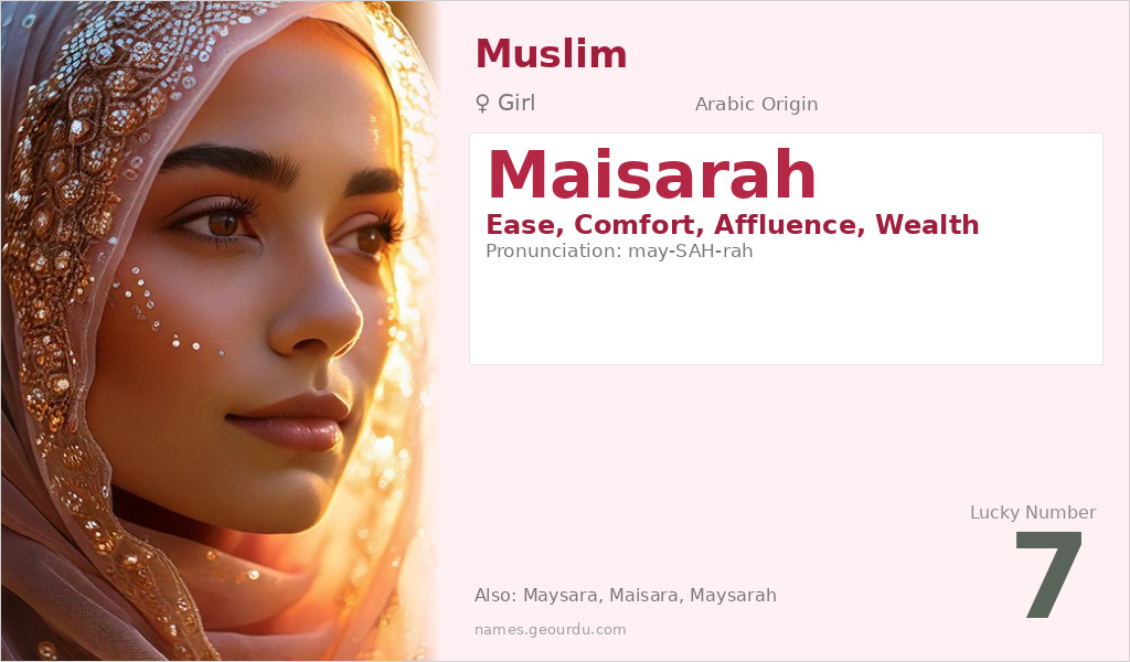 Maisarah Name Meaning and Details