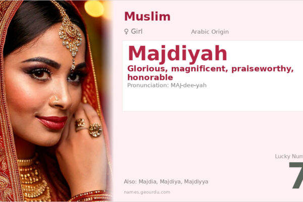 Majdiyah Name Meaning — Arabic Origin, Girl Name & Details (2025)