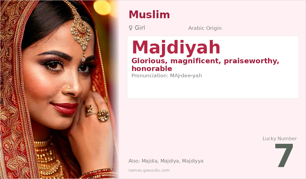 Majdiyah Name Meaning and Details