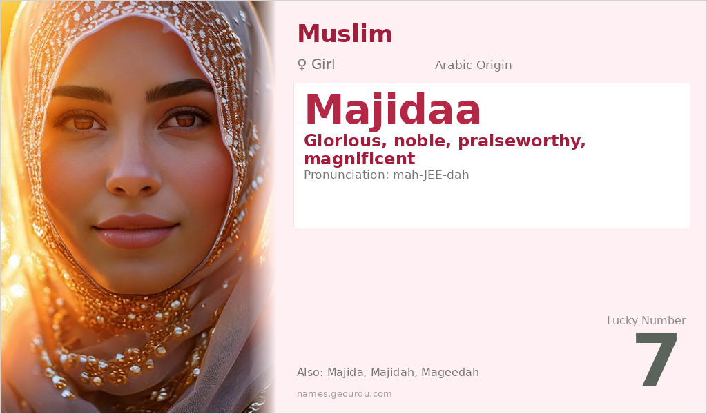 Majidaa Name Meaning and Details