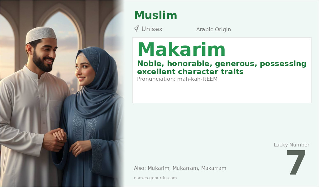 Makarim Name Meaning and Details