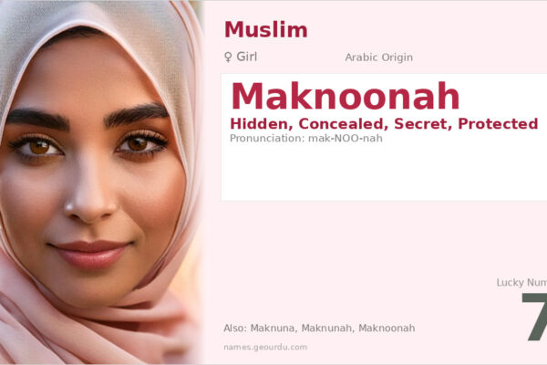 Maknoonah Name Meaning — Arabic Origin, Girl Name & Details (2025)