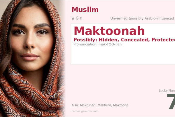 Maktoonah Name Meaning — Origin, Gender & Details (2025)