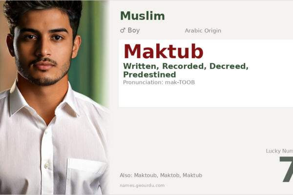 Maktub Name Meaning — Arabic Origin, Islamic Significance & Details (2025)