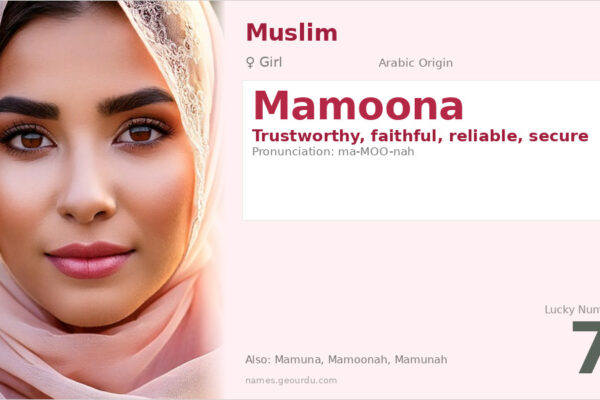 Mamoona Name Meaning — Arabic Origin, Girl Name & Islamic Significance (2025)