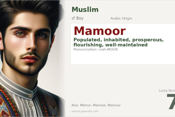 Mamoor Name Meaning — Arabic Origin, Boy Name & Details (2025)