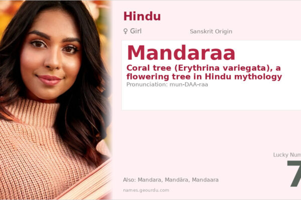 Mandaraa Name Meaning — Sanskrit Origin, Hindu Girl Name & Details (2025)