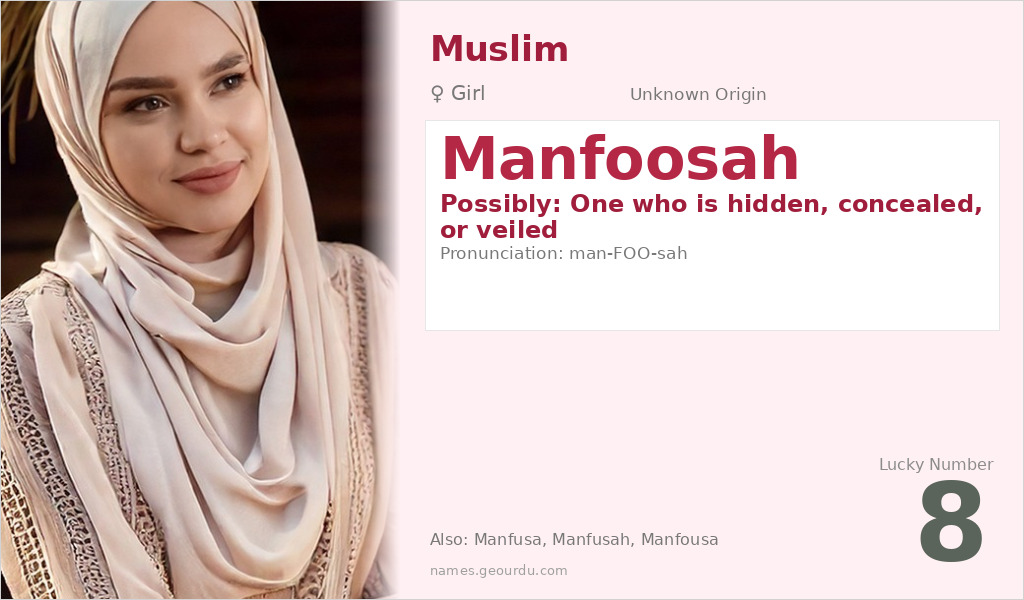 Manfoosah Name Meaning and Details
