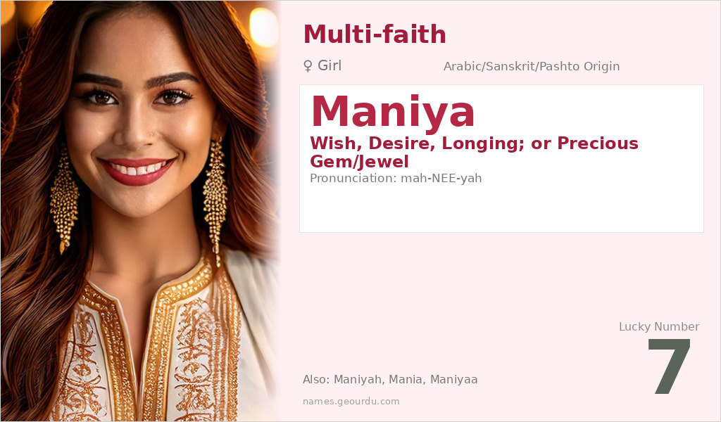 Maniya Name Meaning and Details