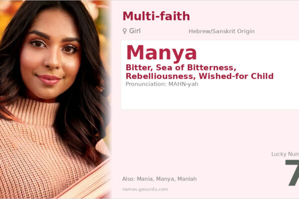 Manya Name Meaning — Hebrew & Sanskrit Origins, Girl Name Details (2025)
