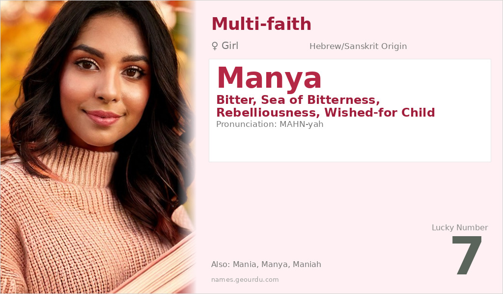 Manya Name Meaning and Details