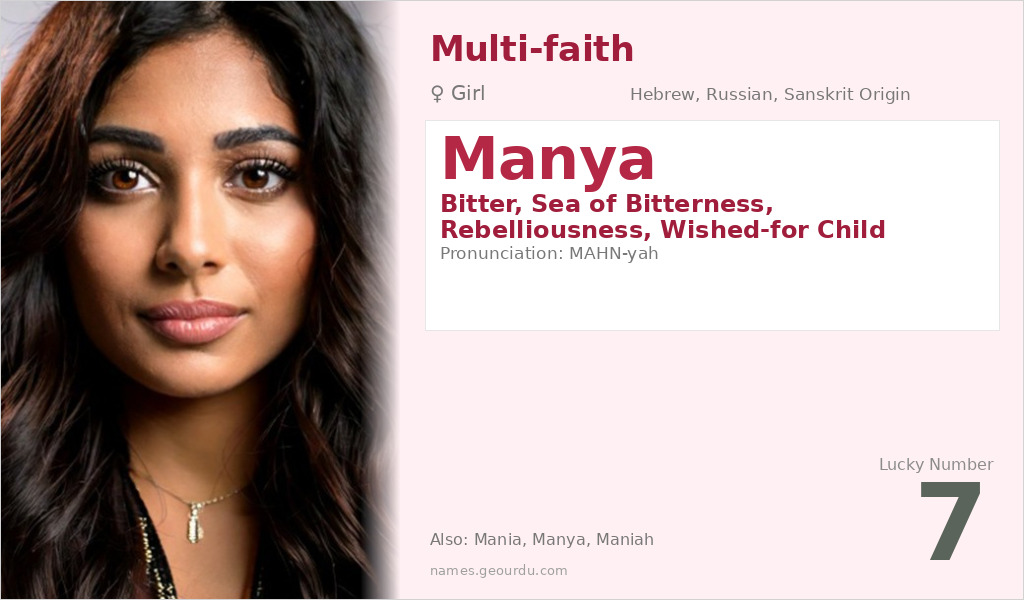 Manya Name Meaning and Details
