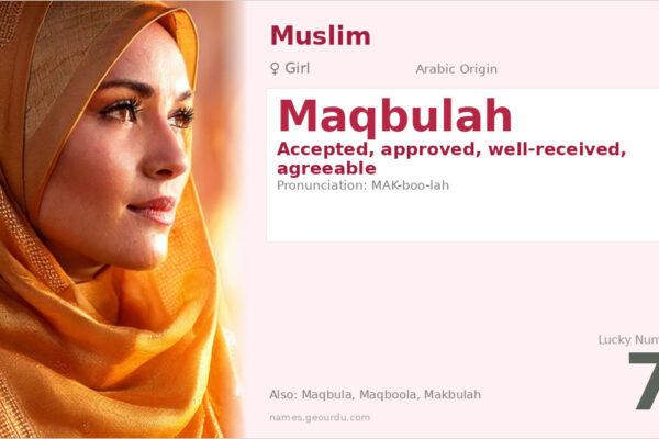 Maqbulah Name Meaning — Arabic Origin, Girl Name & Details (2025)