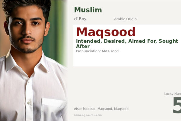Maqsood Name Meaning — Arabic Origin, Boy Name & Details (2025)