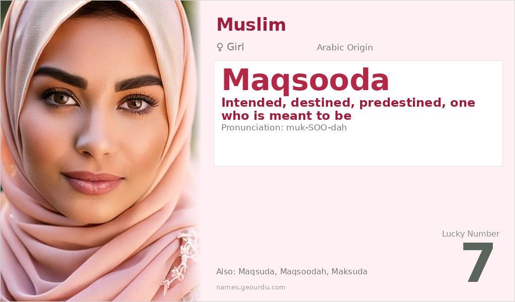 Maqsooda Name Meaning and Details