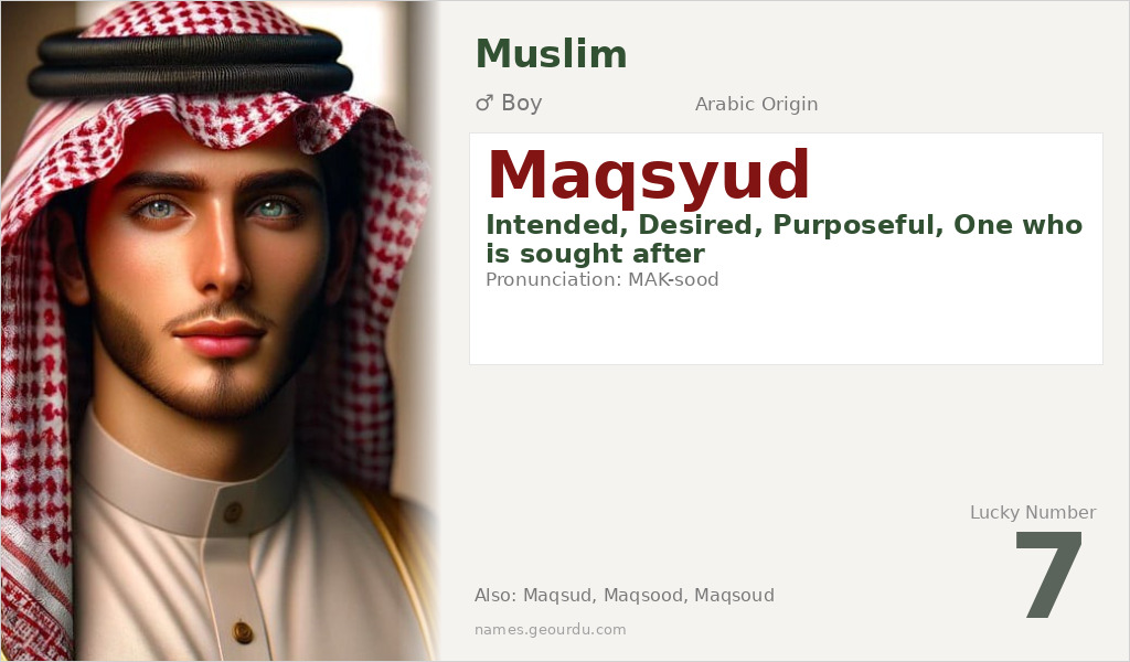 Maqsyud Name Meaning and Details